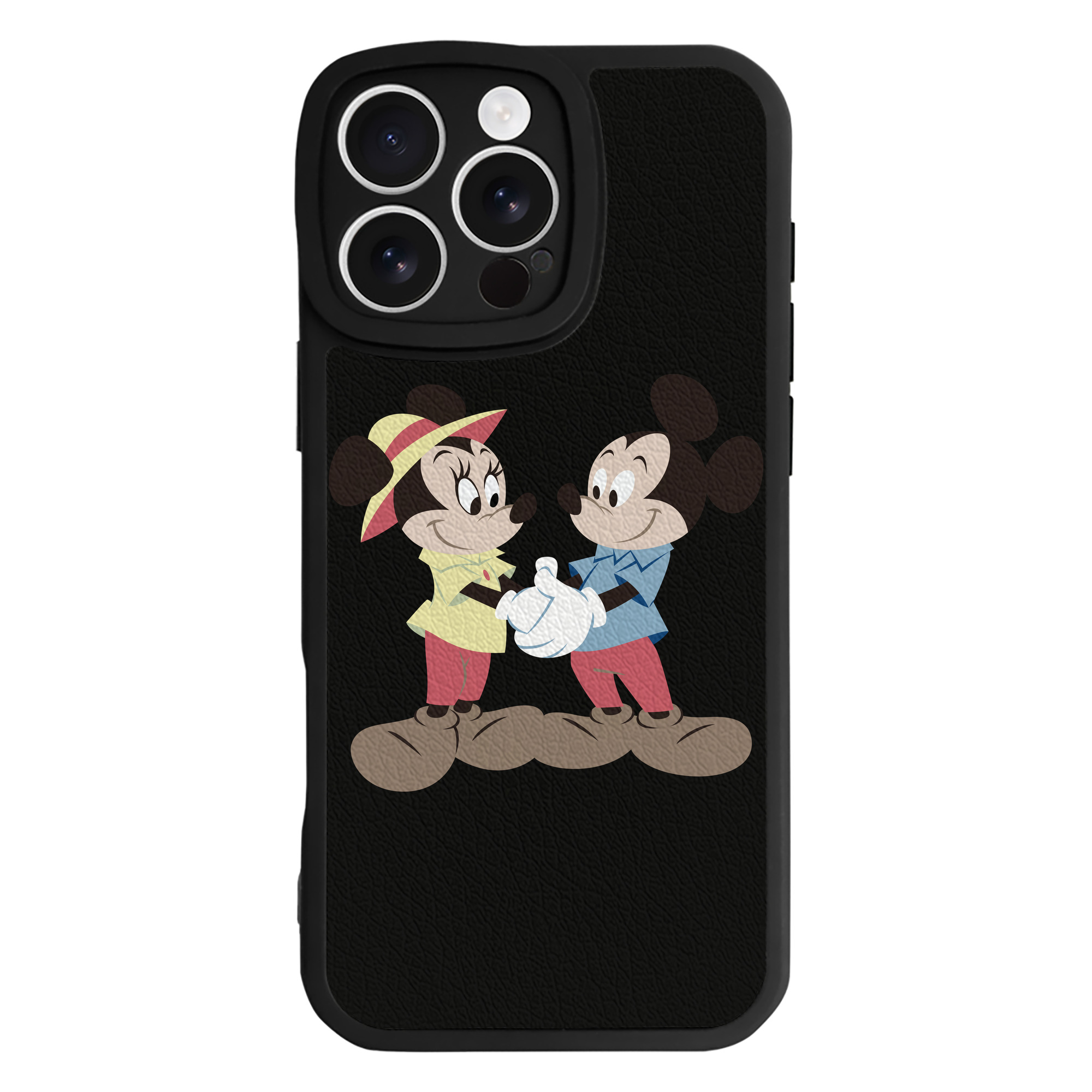 （画像用） ミッキーマウス Mickey Mouse 【iPhone 16シリーズ対応】シリコンスマホケース（レザー調） 材質：シリコン